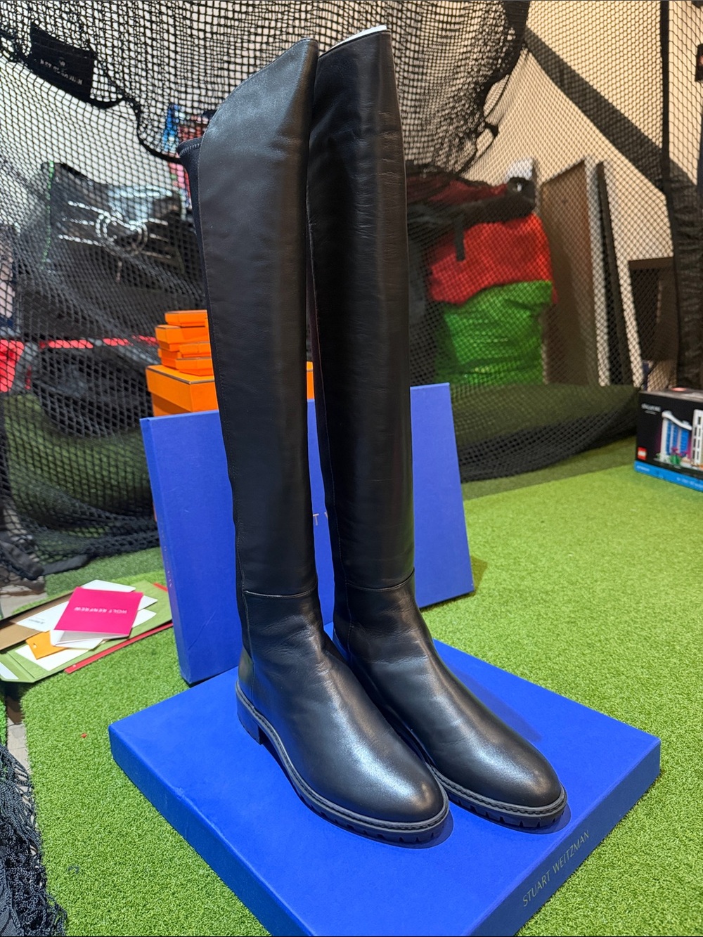 Stuart Weitzman Black Leather Over-the-Knee Boots